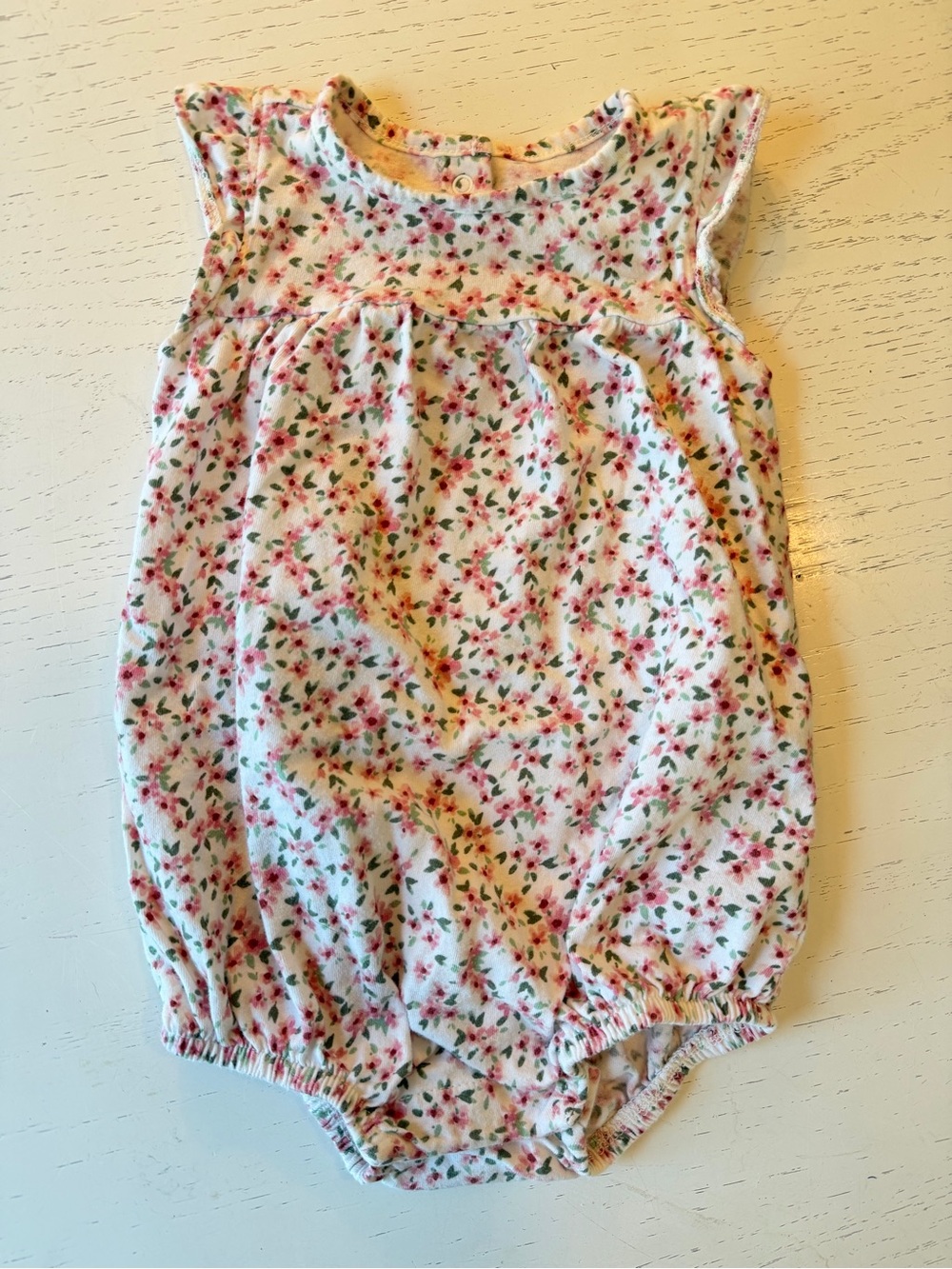 Old Navy Baby Floral Romper - Pink & Green